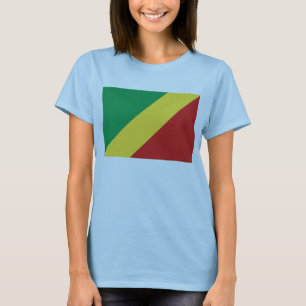 コンゴ・ブラザビル国旗xマップTシャツ Tシャツ