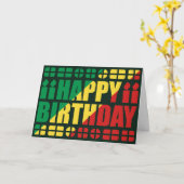 コンゴ·ブラザビル旗誕生日カード カード (黄色い花)