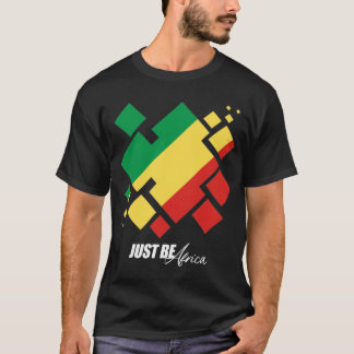 コンゴ·ブラザヴィル·キューブド-濃いTシャツ Tシャツ