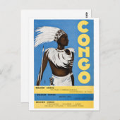 コンゴ・ヴィンテージ旅行のポスター復元 ポストカード (正面/裏面)