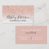 コンサルタントのタイポグラフィの大理石のばら色の金ゴールドのグリッター 名刺 (正面/裏面)