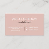 コンサルタントのタイポグラフィの大理石のばら色の金ゴールドのグリッター 名刺 (裏面)