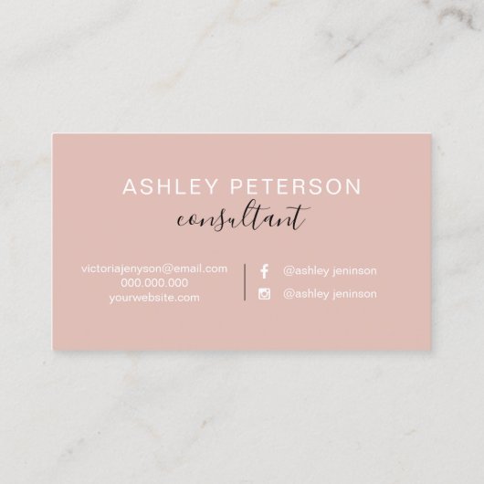 コンサルタントのタイポグラフィの大理石のばら色の金ゴールドのグリッター 名刺 (裏面)