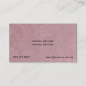 コンサルタントの名刺を結婚しているピンクのバラ 名刺 (裏面)