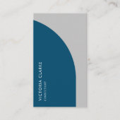 コンサルタントの垂直ブルーライトグレーアーチQrコード 名刺 (正面)