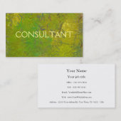 コンサルタントの緑の多彩なおもしろいのユニークな絵画の芸術 名刺 (正面/裏面)