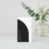 コンサルタントの縦型の白黒アーチQrコード 名刺 (スタンド正面)