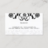 コンサルタントの花の黒いレースはモノグラムを飾りました 名刺 (裏面)