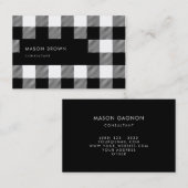 コンサルタントのProfiのモダンで幾何学的なバッファローの格子縞 名刺 (正面/裏面)