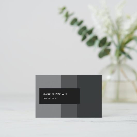 コンサルタントのProfiのモダンな灰色の勾配パターン 名刺 (スタンド正面)