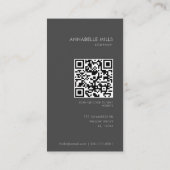 コンサルタントグレー垂直ミニマルシンプルリストQrコード 名刺 (裏面)