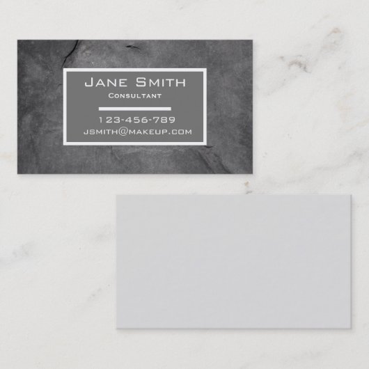コンサルタントスタイリッシュグレイ石板事業 名刺 (正面/裏面)