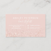 コンサルタントタイポグラフィバラ金ゴールドグリッター赤面ピンク 名刺 (裏面)