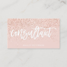 コンサルタントタイポグラフィバラ金ゴールドグリッター赤面ピンク 名刺