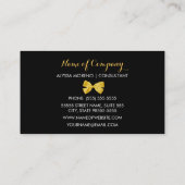 コンサルタントトレンディーキリンプリントゴールデンイエローボウ 名刺 (裏面)