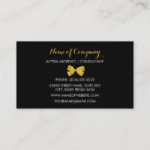 コンサルタントトレンディーキリンプリントゴールデンイエローボウ 名刺 (裏面)