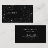 コンサルタントプロフィモダンブラック大理石 名刺 (正面/裏面)