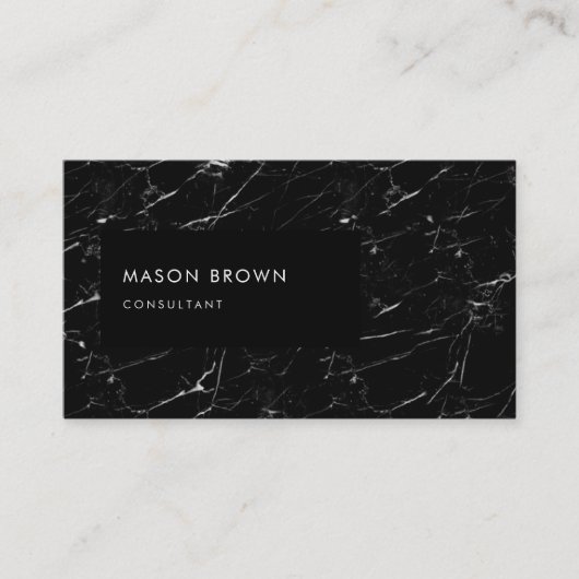 コンサルタントプロフィモダンブラック大理石 名刺 (正面)