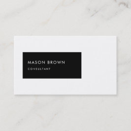 コンサルタントプロフモダンィブラック長方形 名刺