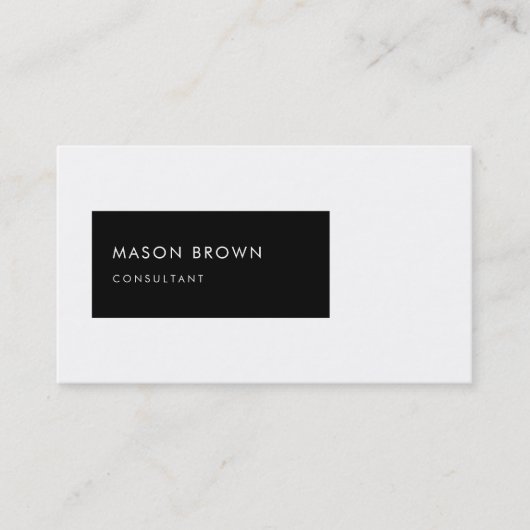 コンサルタントプロフモダンィブラック長方形 名刺 (正面)