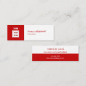 コンサルタントレッドホワイトモダンプロフェッショナル スキニー名刺 (正面/裏面)