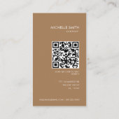 コンサルタント垂直幾何学茶色のQrコード 名刺 (裏面)