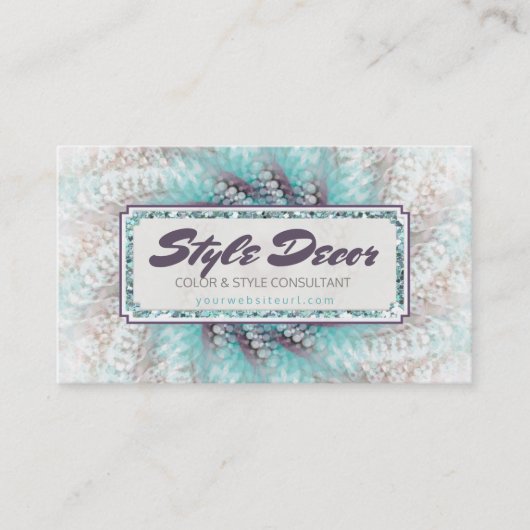 コンサルタント業務 |アクアパープル抽象芸術渦巻き 名刺 (正面)