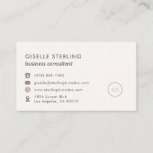 コンサルタント赤面ピンクベージュミニマリストラグジュアリー 名刺 (裏面)