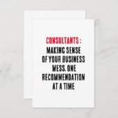コンサルタント:ビジネスの混乱を把握する サンキューカード (正面/裏面)