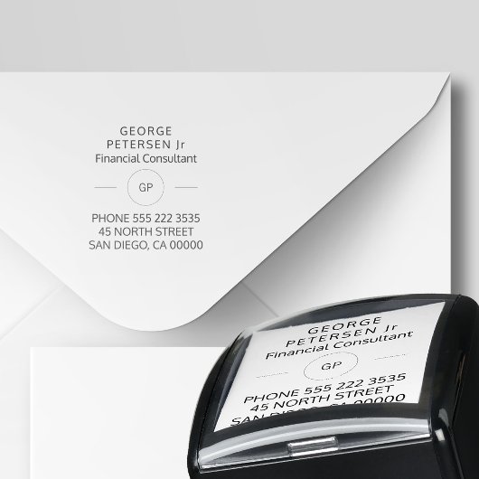 コンサルタント |ビジネス企業のモノグラムの セルフインキングスタンプ