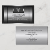 コンサルタント – フェイク光沢のある金属、シルバーイーグルのロゴ 名刺 (正面/裏面)