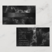 コンサルティングブラックグレー抽象芸術マーブルビップ 名刺 (正面/裏面)