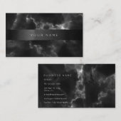 コンサルティングブラックグレー抽象芸術マーブルビップ 名刺 (正面/裏面)