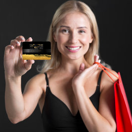 コンサルティングブラック金ゴールド抽象芸術マーブルビップ 名刺
