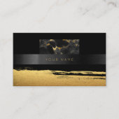 コンサルティングブラック金ゴールド抽象芸術マーブルビップ 名刺 (正面)