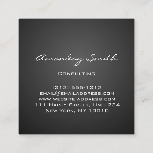 コンサルティング金ゴールドティール(緑がかった色)グレー抽象芸術ロゴモダン スクエア名刺 (裏面)