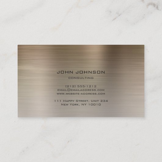コンサルティンパーソナライズされたグライオンセピア金属鋼 名刺 (裏面)