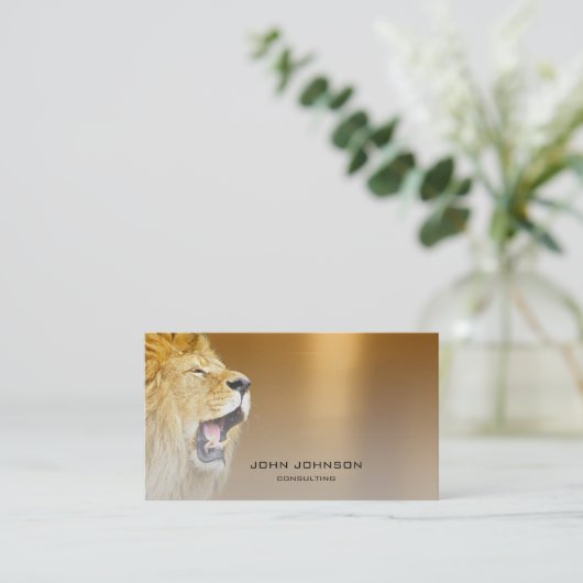 コンサルティンパーソナライズされたグライオン金ゴールド金属鋼 名刺 (スタンド正面)
