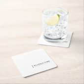 コンサルミニマルティング企業のモダンタイポグラフィ スクエアペーパーコースター (インサイチュ)