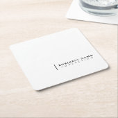 コンサルミニマルティング企業のモダンタイポグラフィ スクエアペーパーコースター (アングル)