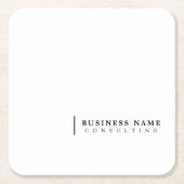 コンサルミニマルティング企業のモダンタイポグラフィ スクエアペーパーコースター (正面)