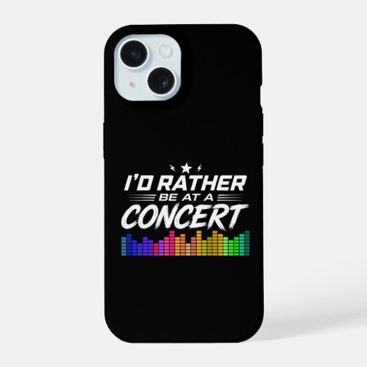 コンサートに行きたい おもしろ音楽好き iPhone 15ケース (裏面)
