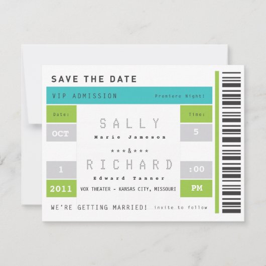 コンサートのチケットの保存日付 セーブザデート (正面)