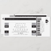 コンサートのチケットの招待状の白黒および灰色 招待状 (正面/裏面)