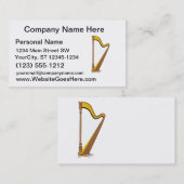 コンサートのペダルのハープのグラフィック・デザイン 名刺 (正面/裏面)