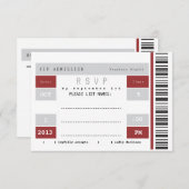 コンサートの切符の半券RSVP 出欠カード (正面/裏面)