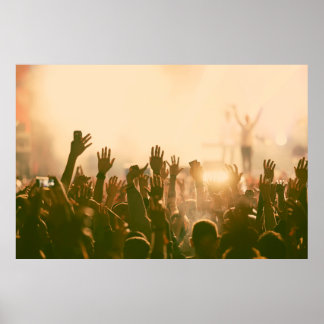 コンサートの群衆 – レトロスタイルフォトコンサート，群衆， ポスター