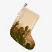 コンサートの観衆 – レトロスタイルフォトコンサート、crowd、 スモールクリスマスストッキング (正面 (吊り時))