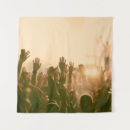 コンサートの観衆 – レトロスタイルフォトコンサート、crowd、 タペストリー (正面)