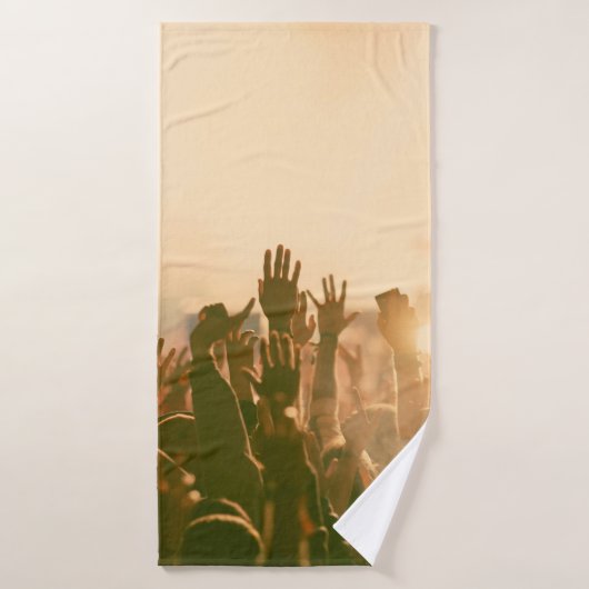 コンサートの観衆 – レトロスタイルフォトコンサート、crowd、 バスタオル (バスタオル)